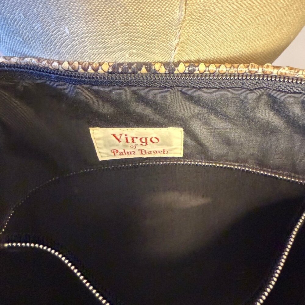 Vintage 70's Black Suede And Python East West Sho… - image 7